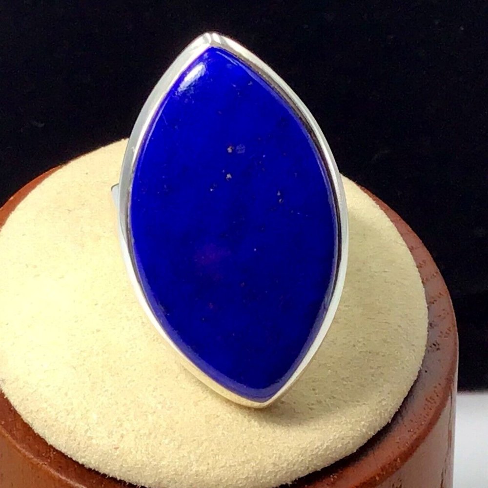 Sterling Silver Blue Lapis Lazuli Ring 11.9g Size 6.75